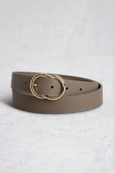 Le devant de Ceinture en cuir taupe de Liberty Island pour Femmes