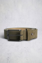 Le devant de Ceinture en cuir vert olive de Liberty Island pour Hommes