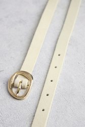 Ceinture fine écrue avec boucle dorée de D'Auvry pour Femmes