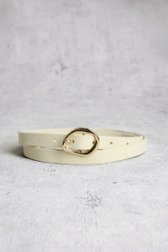 Ceinture fine écrue avec boucle dorée de D'Auvry pour Femmes