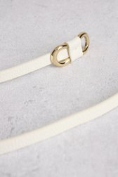 Ceinture fine écrue avec boucle dorée de Libelle pour Femmes