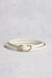 Ceinture fine écrue avec boucle dorée de Libelle pour Femmes