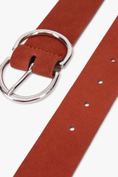 Ceinture marron rouge avec boucle en argent	 de Liberty Island pour Femmes