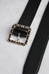 Ceinture noire avec boucle dorée de D'Auvry pour Femmes