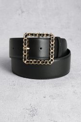Ceinture noire avec boucle dorée de D'Auvry pour Femmes
