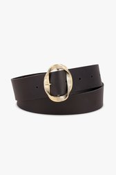 Ceinture noire avec boucle dorée de Liberty Island pour Femmes