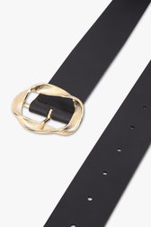 Ceinture noire avec boucle dorée de Liberty Island pour Femmes