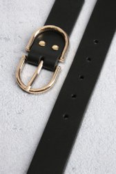 Le dos de Ceinture noire avec boucle rose de Liberty Island pour Femmes