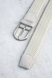 Photo produit 1 de Ceinture tressée blanche avec boucle argentée de Dansaert Golf Club pour Hommes