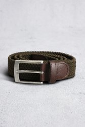 Le devant de Ceinture tressée kaki de Liberty Island pour Hommes