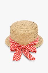 Chapeau tissé avec détails à carreaux de Modeno pour Femmes