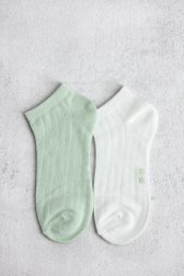 Le devant de Chaussettes basses blanches et vertes - 2 paires de Liberty Island pour Femmes