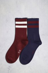 Le devant de Chaussettes bleues/bordeaux de Liberty Island pour Femmes