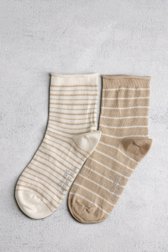 Chaussettes ecru-beiges avec paillettes - 2 paires de Camano pour Femmes