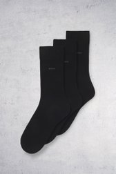 Le devant de Chaussettes hautes noires – lot de 3 paires de Hugo Boss pour Hommes