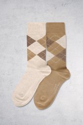 Chaussettes longues à carreaux beiges - 2 paires de Camano pour Hommes