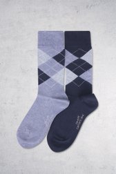 Chaussettes longues à carreaux bleus - 2 paires de Camano pour Hommes