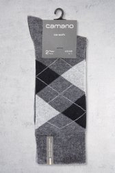 Chaussettes longues à carreaux en laine - 2 paires de Camano pour Hommes