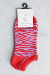 Chaussettes rouges à imprimé zèbre - Set de 2 de Liberty Island pour Femmes