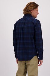 Le dos de Chemise à carreaux bleu foncé  de Ravøtt pour Hommes