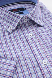 Chemise à carreaux bleu-rouge - comfort fit de Dansaert Blue pour Hommes