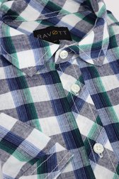Détail de Chemise à carreaux verts à manches courtes de Ravøtt pour Hommes
