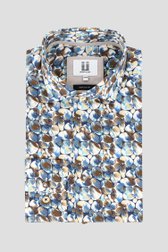 Photo produit 1 de Chemise à imprimé bleu-brun - Regular fit de Upper East pour Hommes