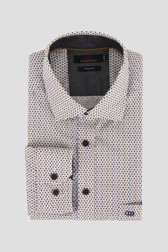 Chemise à imprimé fin en ocre/bleu - Regular fit de Dansaert Blue pour Hommes