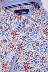 Chemise à imprimé floral bleu-rouge - comfort fit de Dansaert Blue pour Hommes
