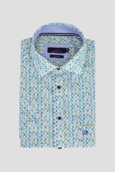 Le devant de Chemise à imprimé vert et bleu – Regular fit de Dansaert Blue pour Hommes