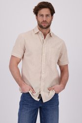 Chemise à manches courtes rayée blanc et marron de Ravøtt pour Hommes