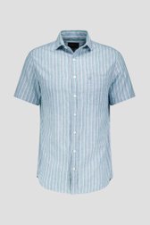 Chemise à manches courtes rayée bleue  de Ravøtt pour Hommes