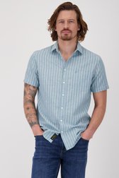 Chemise à manches courtes rayée bleue  de Ravøtt pour Hommes