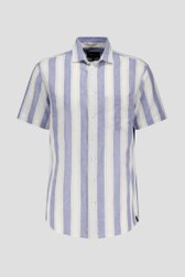 Chemise à manches courtes rayée écru-bleu de Ravøtt pour Hommes