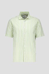 Chemise à manches courtes rayée vert-écru de Casual Five pour Hommes