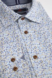 Photo produit 1 de Chemise à motif bleu et brun – Comfort fit de Dansaert Blue pour Hommes