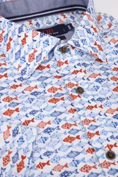 Chemise à motif poissons bleu-rouge - Regular fit de Dansaert Blue pour Hommes