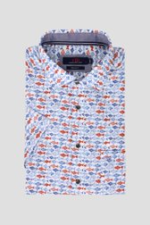 Chemise à motif poissons bleu-rouge - Regular fit de Dansaert Blue pour Hommes