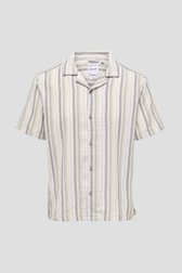 Chemise à motif rayé beige et vert de ONLY & SONS pour Hommes