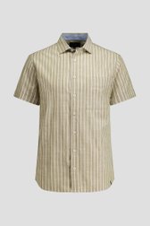 Photo produit 1 de Chemise beige à rayures et manches courtes de Ravøtt pour Hommes