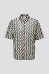Chemise beige en maille avec motif orange et vert de ONLY & SONS pour Hommes