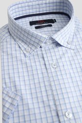 Photo produit 1 de Chemise blanche à carreaux bleus - Comfort fit de Dansaert Blue pour Hommes