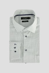 Le devant de Chemise blanche à fine imprimé vert - Comfort fit de Dansaert Black pour Hommes