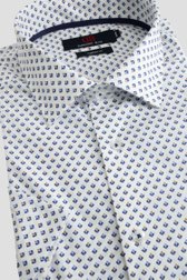 Photo produit 1 de Chemise blanche à imprimé beige-bleu - Comfort fit de Dansaert Blue pour Hommes