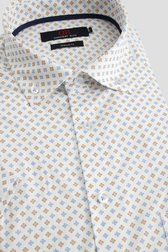 Photo produit 1 de Chemise blanche à imprimé beige-bleu - Regular fit de Dansaert Blue pour Hommes