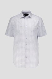 Chemise blanche à imprimé bleu-brun – Comfort fit de Dansaert Black pour Hommes