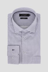 Chemise blanche à imprimé bleu fin - Comfort fit de Dansaert Black pour Hommes