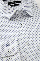Chemise blanche à imprimé bleu - regular fit de Dansaert Black pour Hommes