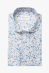 Chemise blanche à imprimé bleu- slim fit de Michaelis pour Hommes
