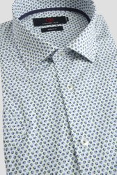 Photo produit 1 de Chemise blanche à imprimé bleu-vert – Regular fit de Dansaert Blue pour Hommes